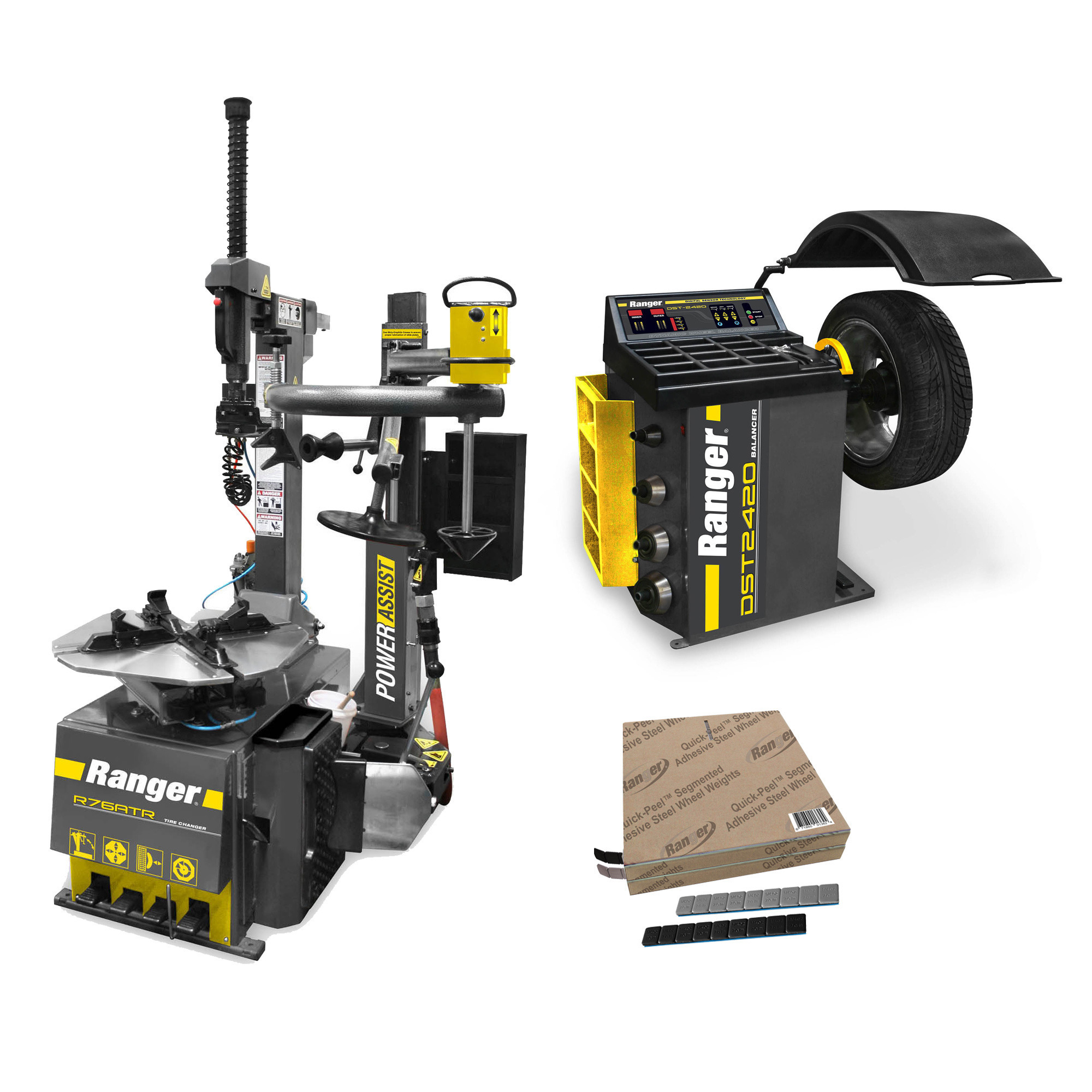 Ranger, Tire Changer Tilt-Back / Wheel Balancer Combo, Power Type Electric, Volts 110/220 Model# R76ATR-L + DST-2420